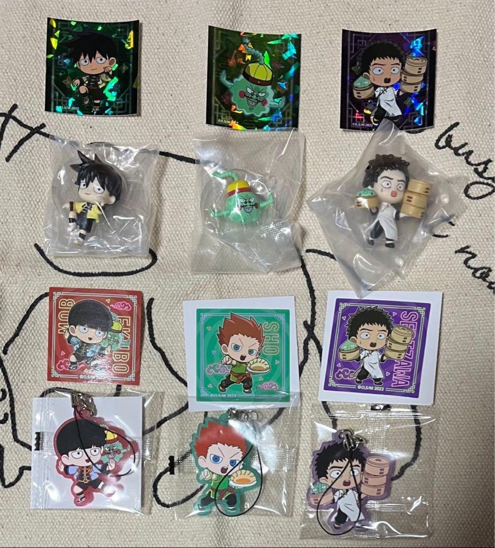 【最終価格】モブサイコ100 缶バッジ&ラバーストラップ&フィギュアセット