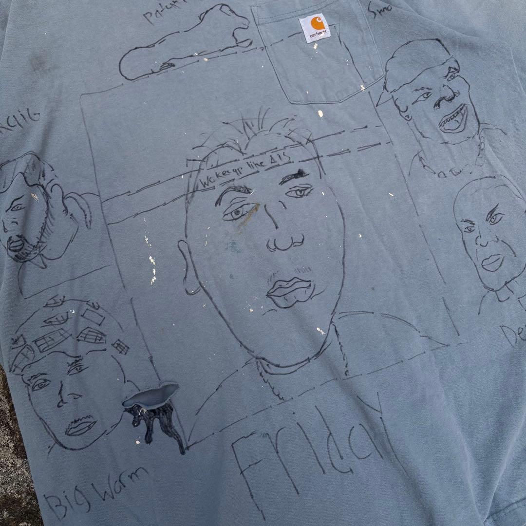 一点物 Carhartt ハンドプリントT