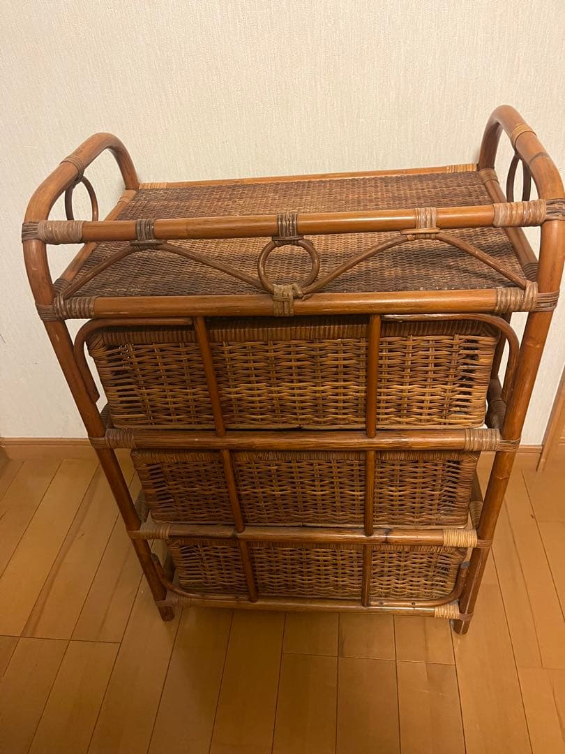 ラタン チェスト 籐家具 引き出し 収納家具 サイドチェスト ランドリーチェスト