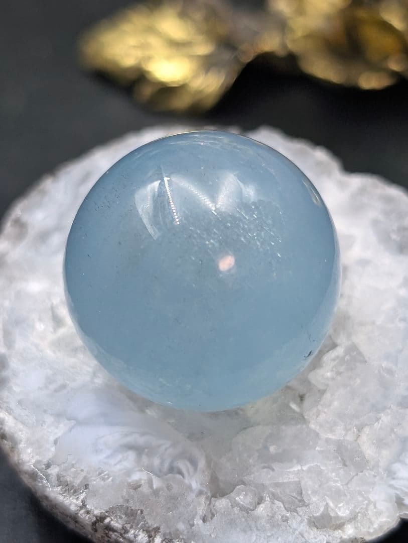 21g 24.3mm SL08希少【アクアマリン】　小型丸玉