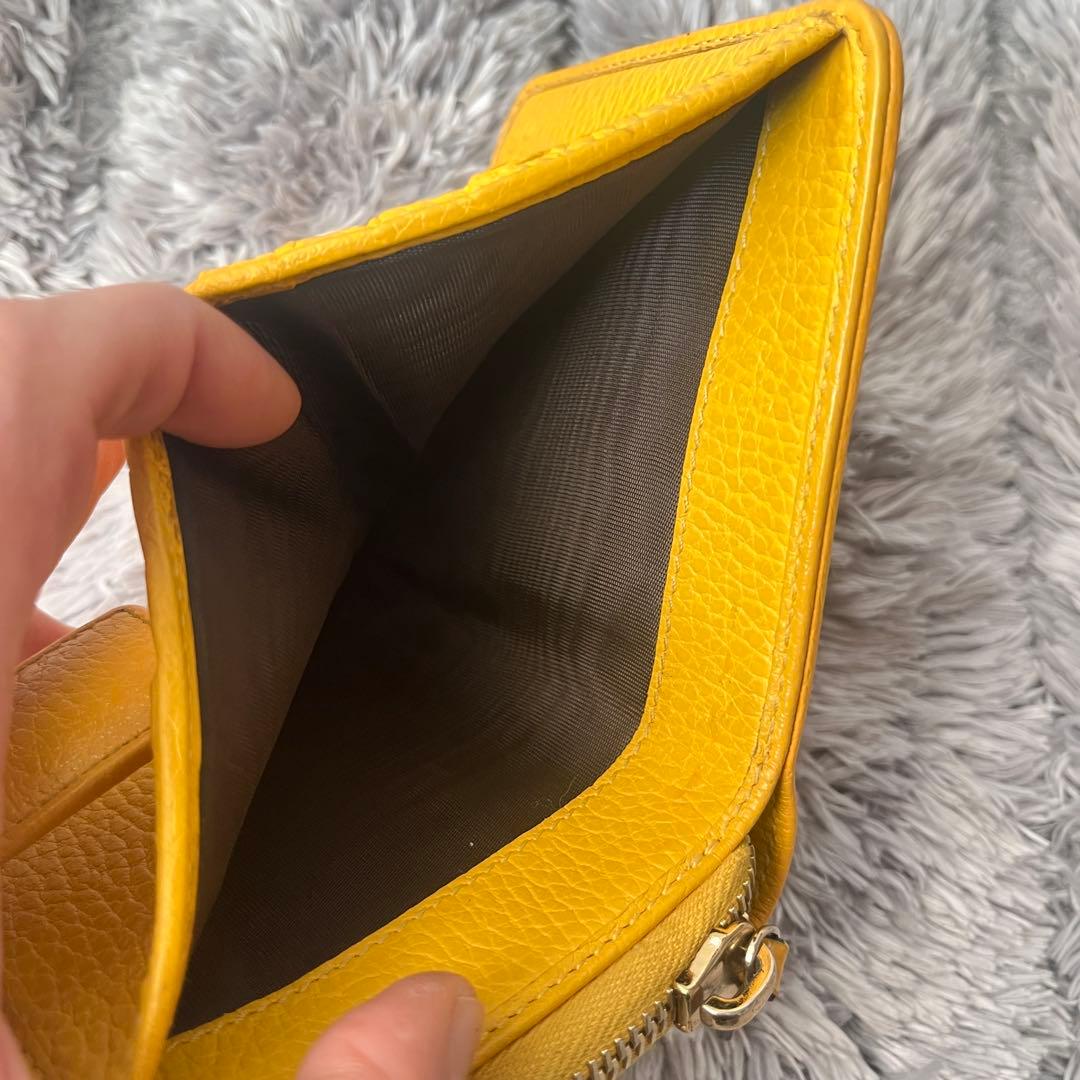 良品✨GUCCI GGキャンバス 折り財布　イエロー　メンズ　レディース