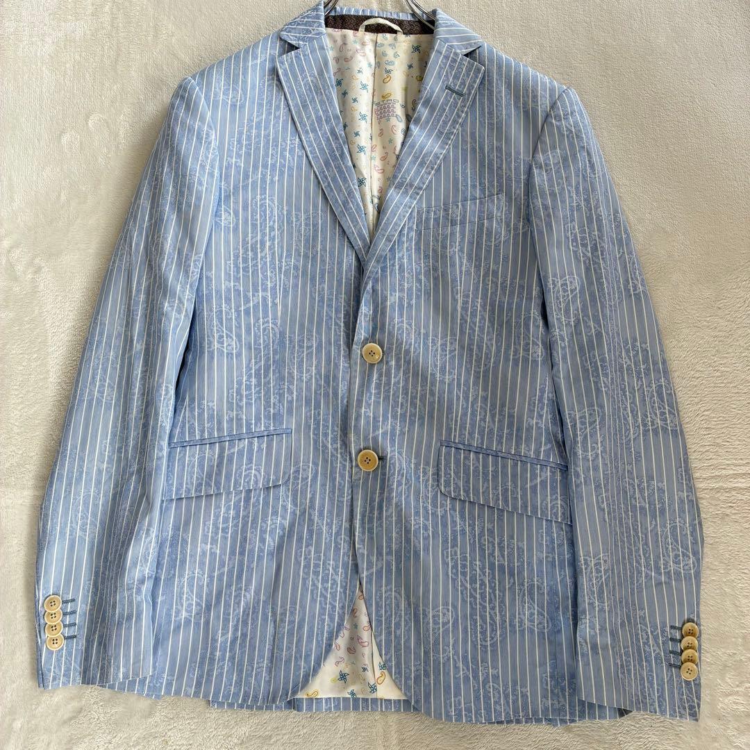 ETRO エトロ テーラードジャケット ペイズリー 44 総柄 コットン シルク