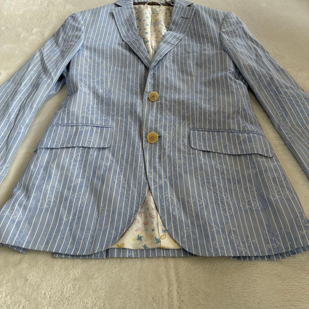 ETRO エトロ テーラードジャケット ペイズリー 44 総柄 コットン シルク