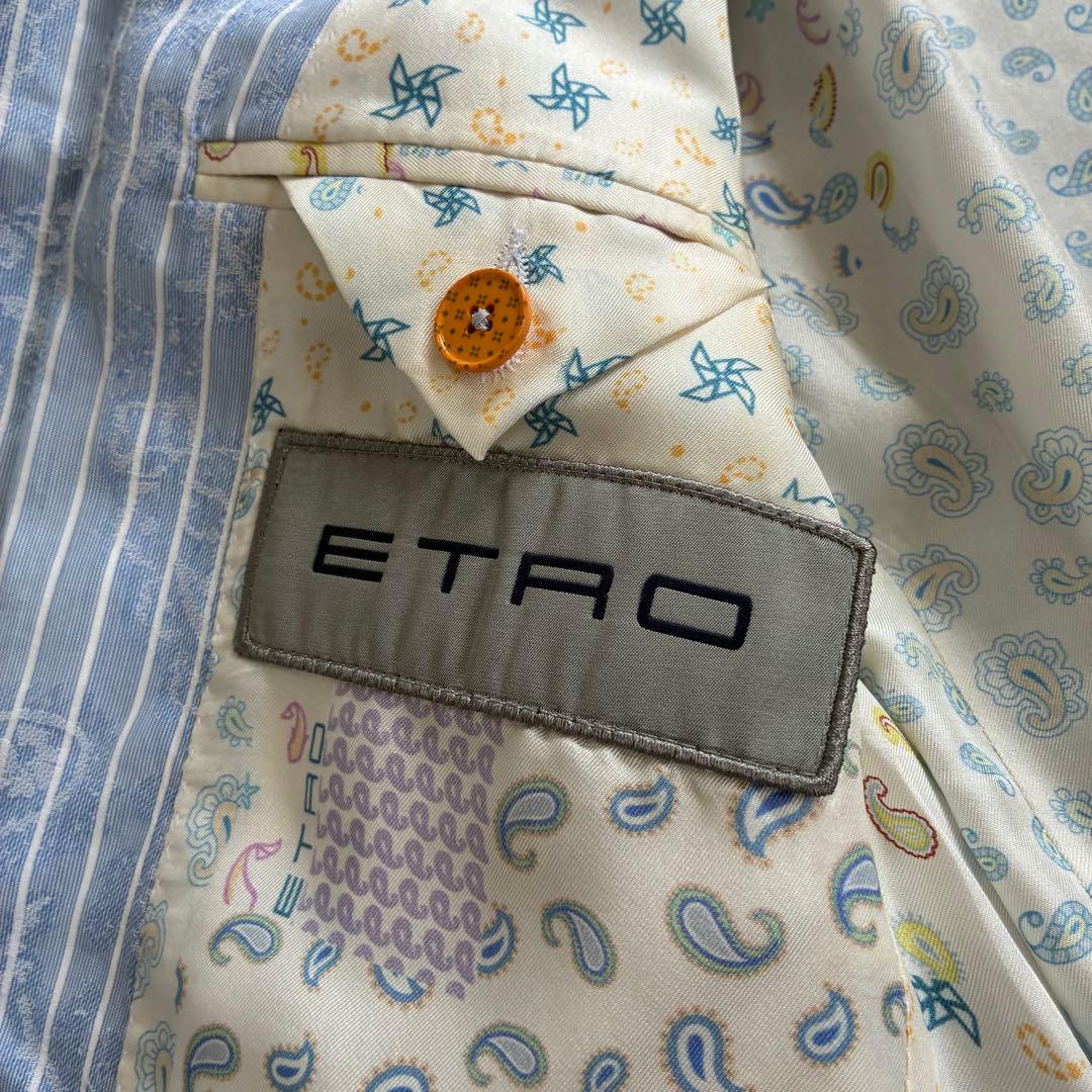 ETRO エトロ テーラードジャケット ペイズリー 44 総柄 コットン シルク