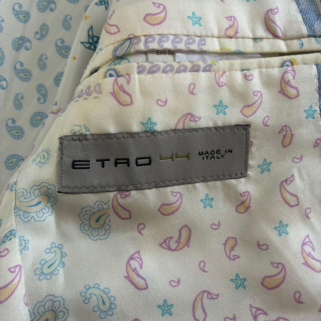 ETRO エトロ テーラードジャケット ペイズリー 44 総柄 コットン シルク
