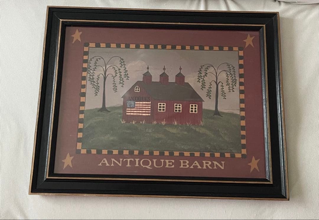 SALE!! アントステラ ANTIQUE BARN フレーム付きアート