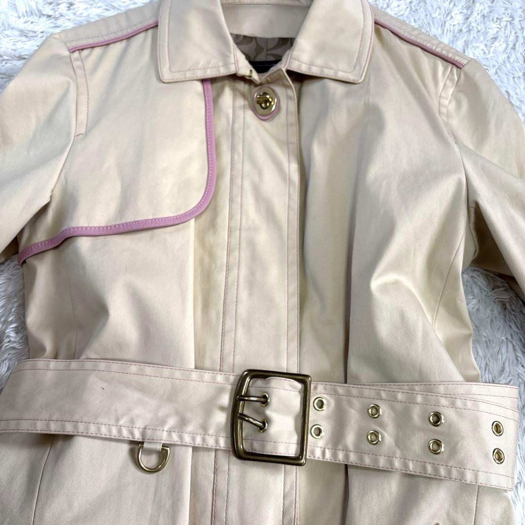 COACH コーチ　トレンチコート　ベージュ　裏地シグネチャー柄　ベルト付き