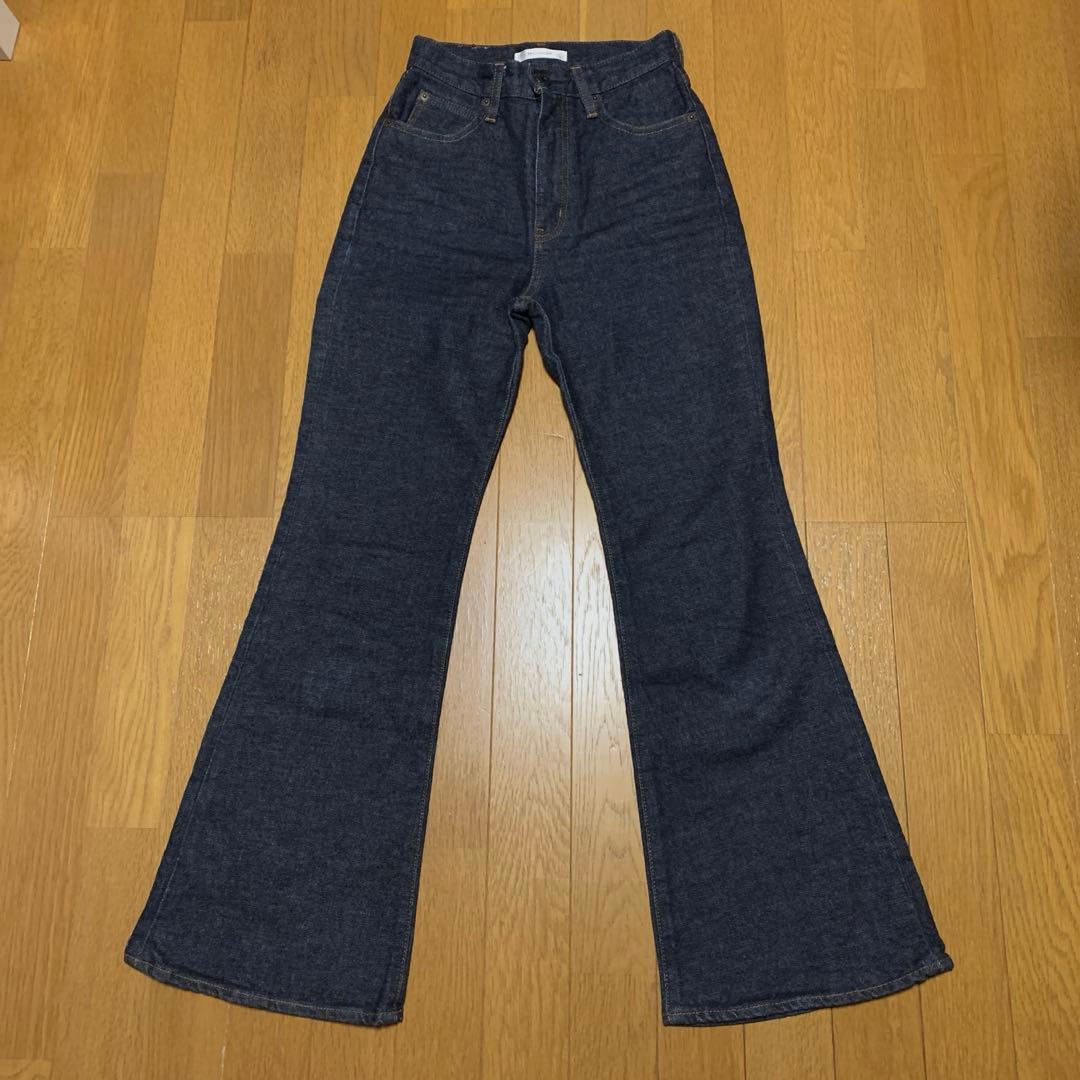 美品 moussy MVS フレアデニムパンツ ワンウォッシュ　24