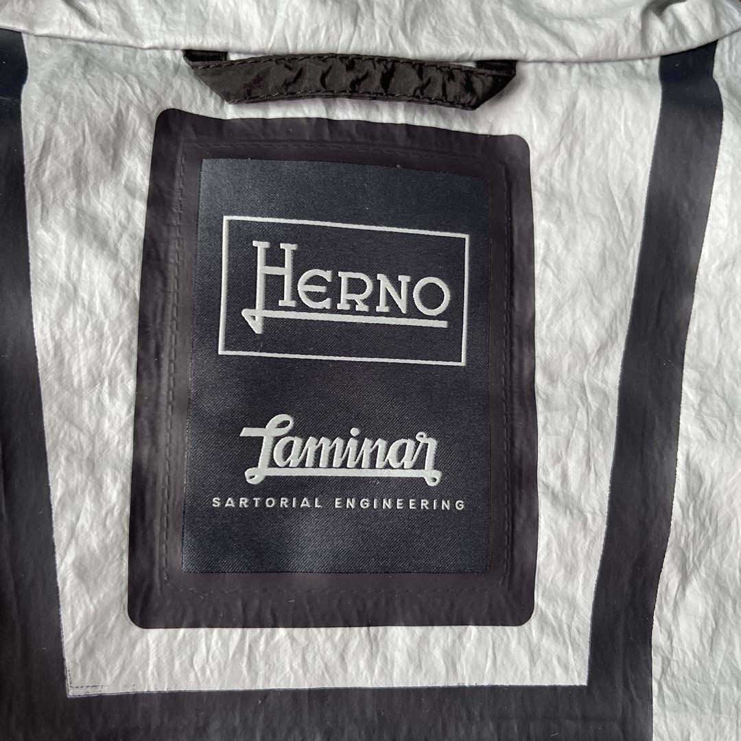 美品 HERNO Laminar ウォータープルーフ ブルゾン フード L 黒