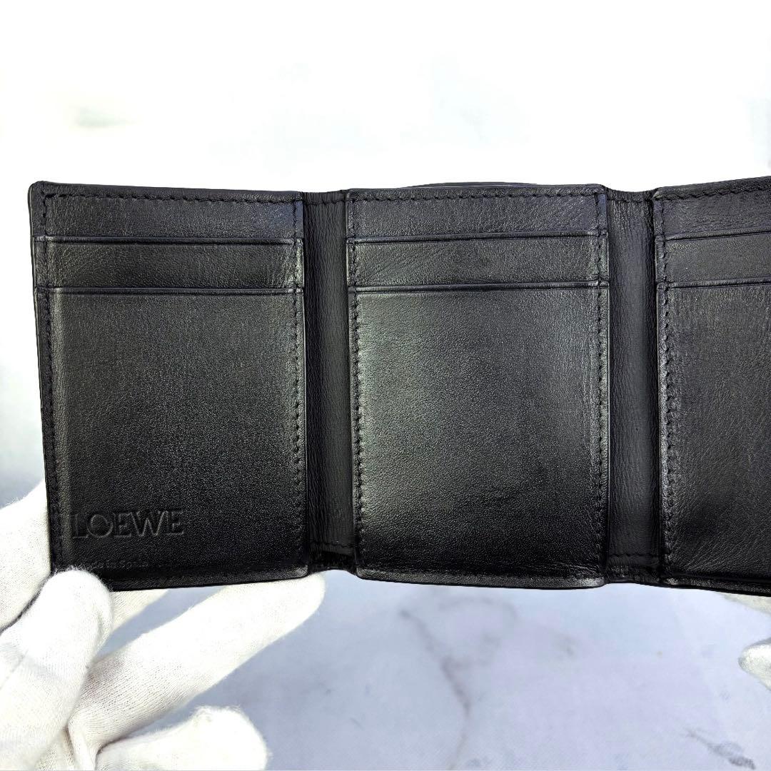 【極美品✨】LOEWEアナグラム トライフォールド ウォレット三つ折り財布