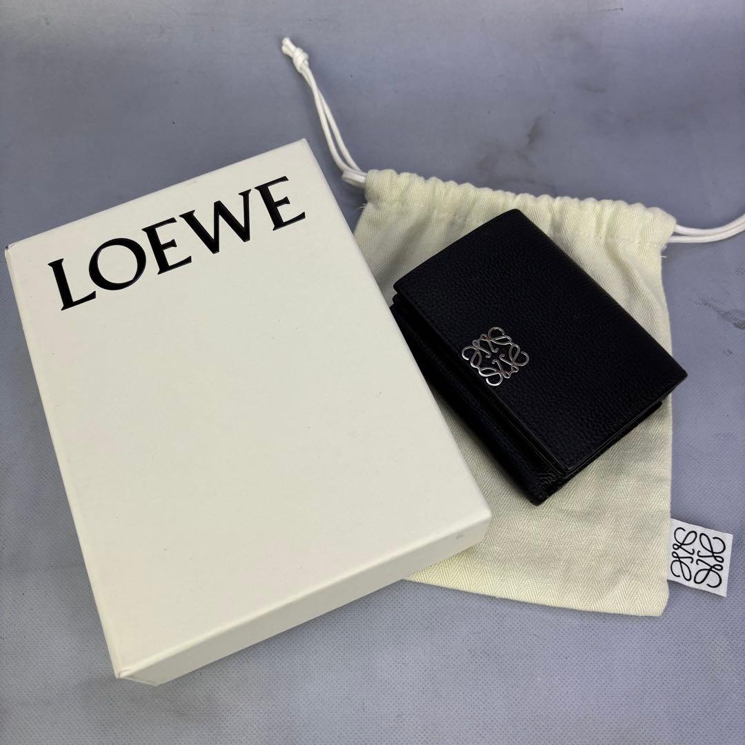 【極美品✨】LOEWEアナグラム トライフォールド ウォレット三つ折り財布