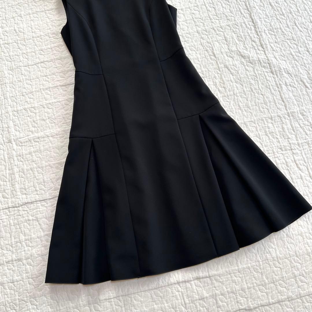 極美品 フォクシー ワンピース プリーツ Aライン ドレス 美シルエット 40