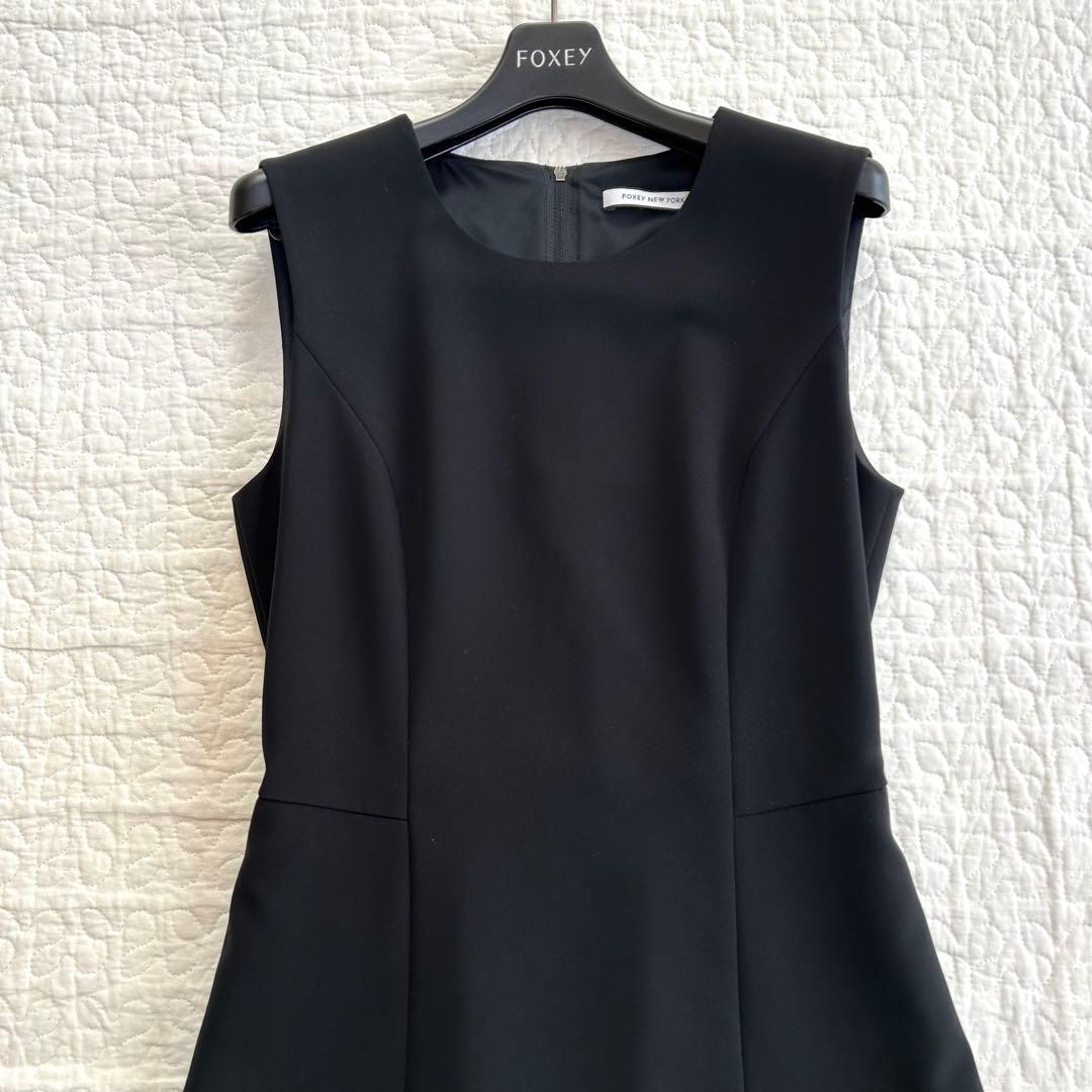 極美品 フォクシー ワンピース プリーツ Aライン ドレス 美シルエット 40