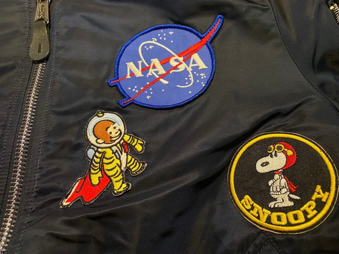アルファ　NASA MA1 フライトジャケット　ネイビー　レッド　XL