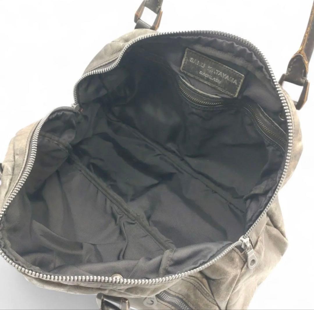 く*ろ様 希少 定価7万円 バックラッシュ レザーボストンバッグ