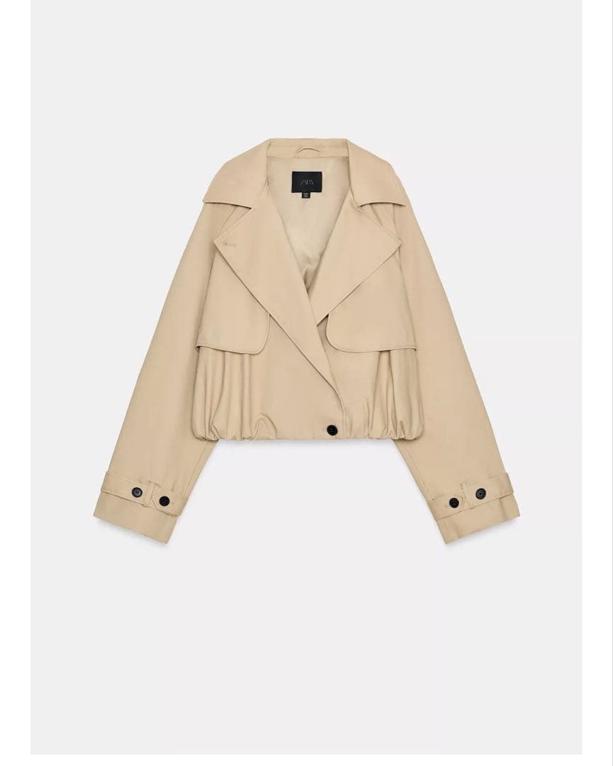 ZARA ショートバルーントレンチコート Lサイズ