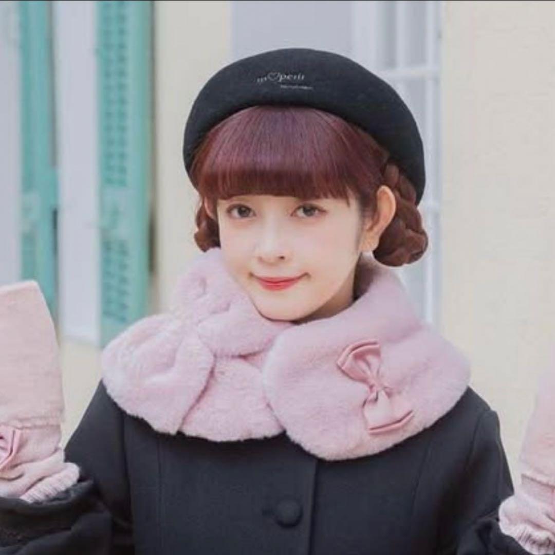 【新品】青木美沙子　しまむら　m♡petit ファー　リボンティペット　マフラー