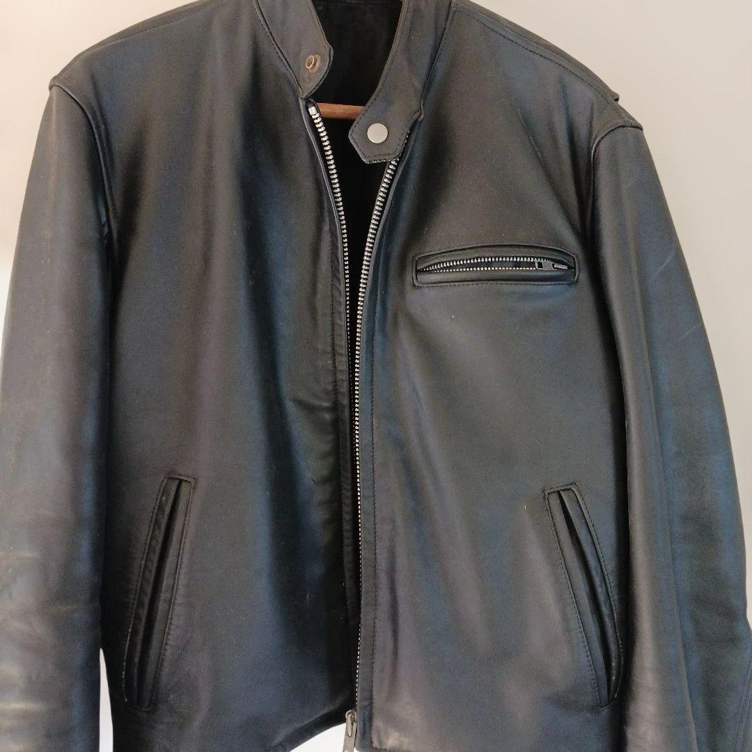 本革シングルライダースジャケット馬革XL