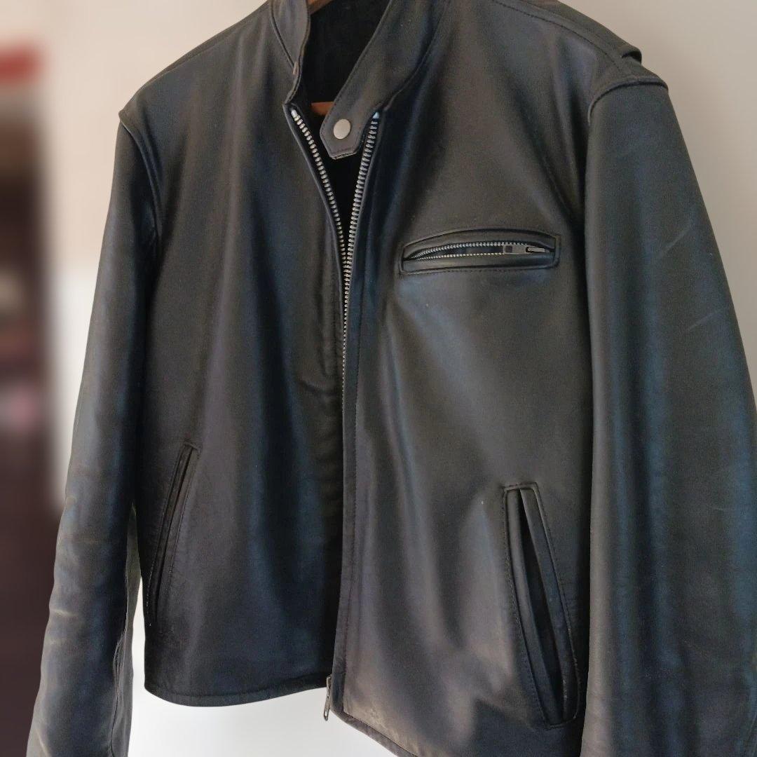 本革シングルライダースジャケット馬革XL