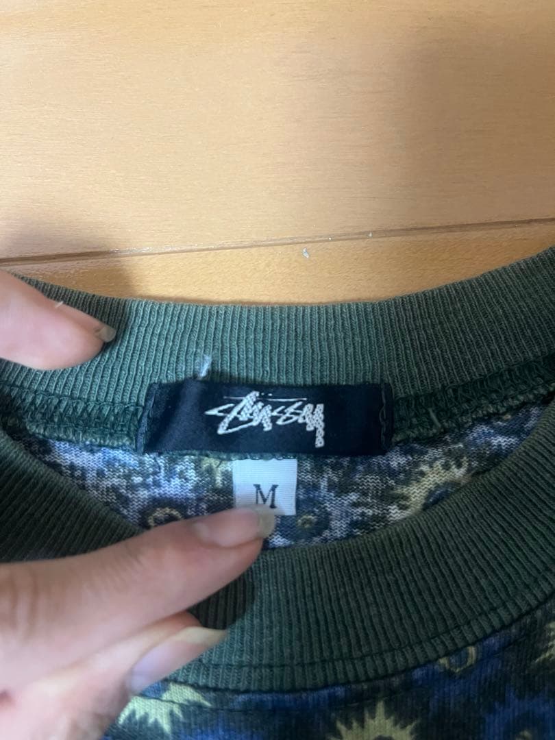 80s USA製 OLD STUSSY 総柄　ポケット　Tシャツ 黒タグ