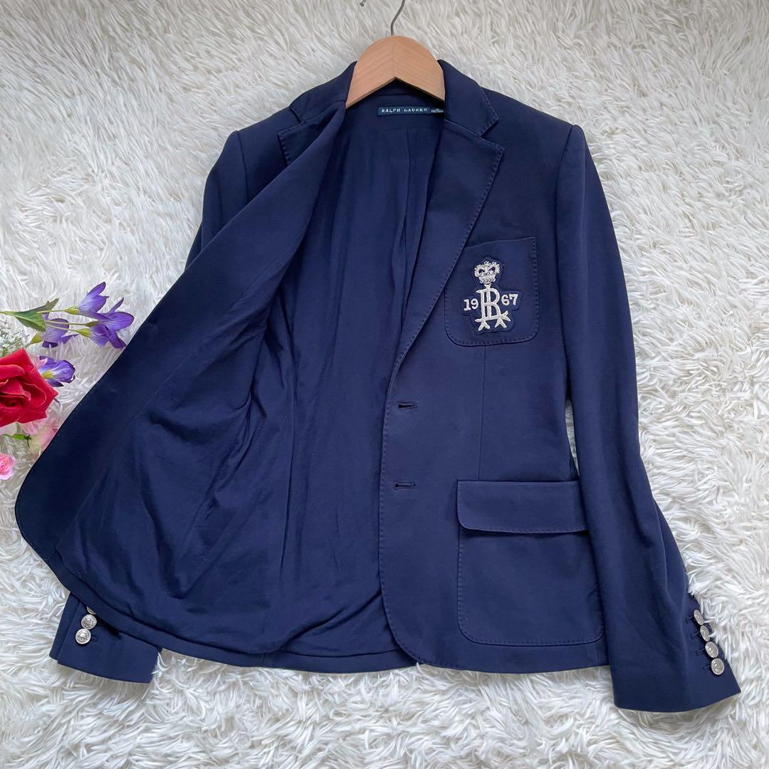 RALPH LAURENラルフローレン 紺ブレ銀ボタンエンブレムワッペン刺繍