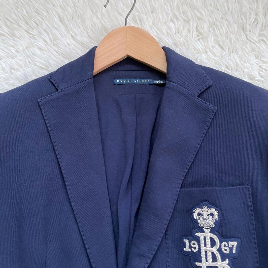 RALPH LAURENラルフローレン 紺ブレ銀ボタンエンブレムワッペン刺繍