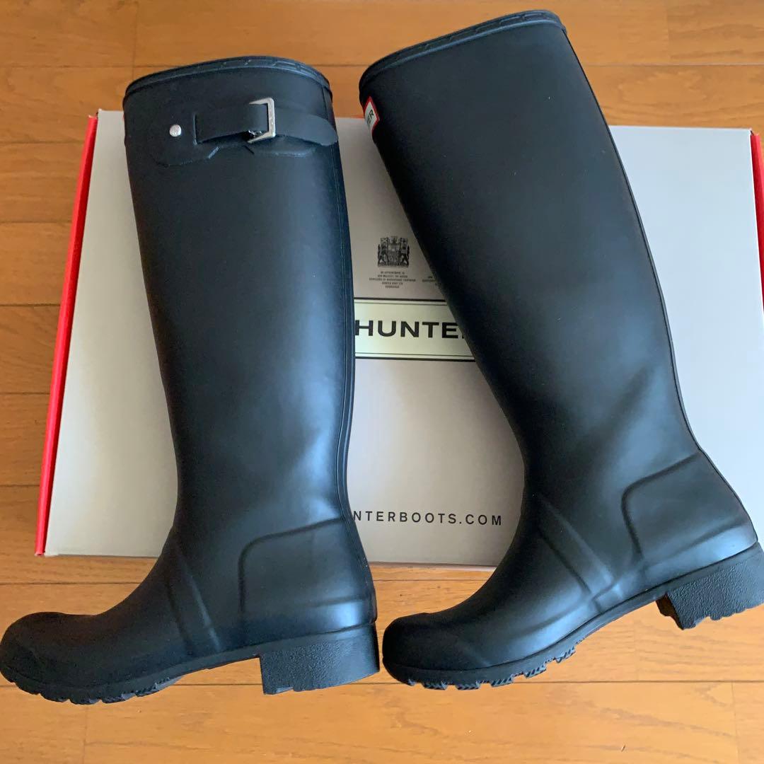 【美品】HUNTER ハンター レインブーツ 長靴 黒 UK3 / EU36