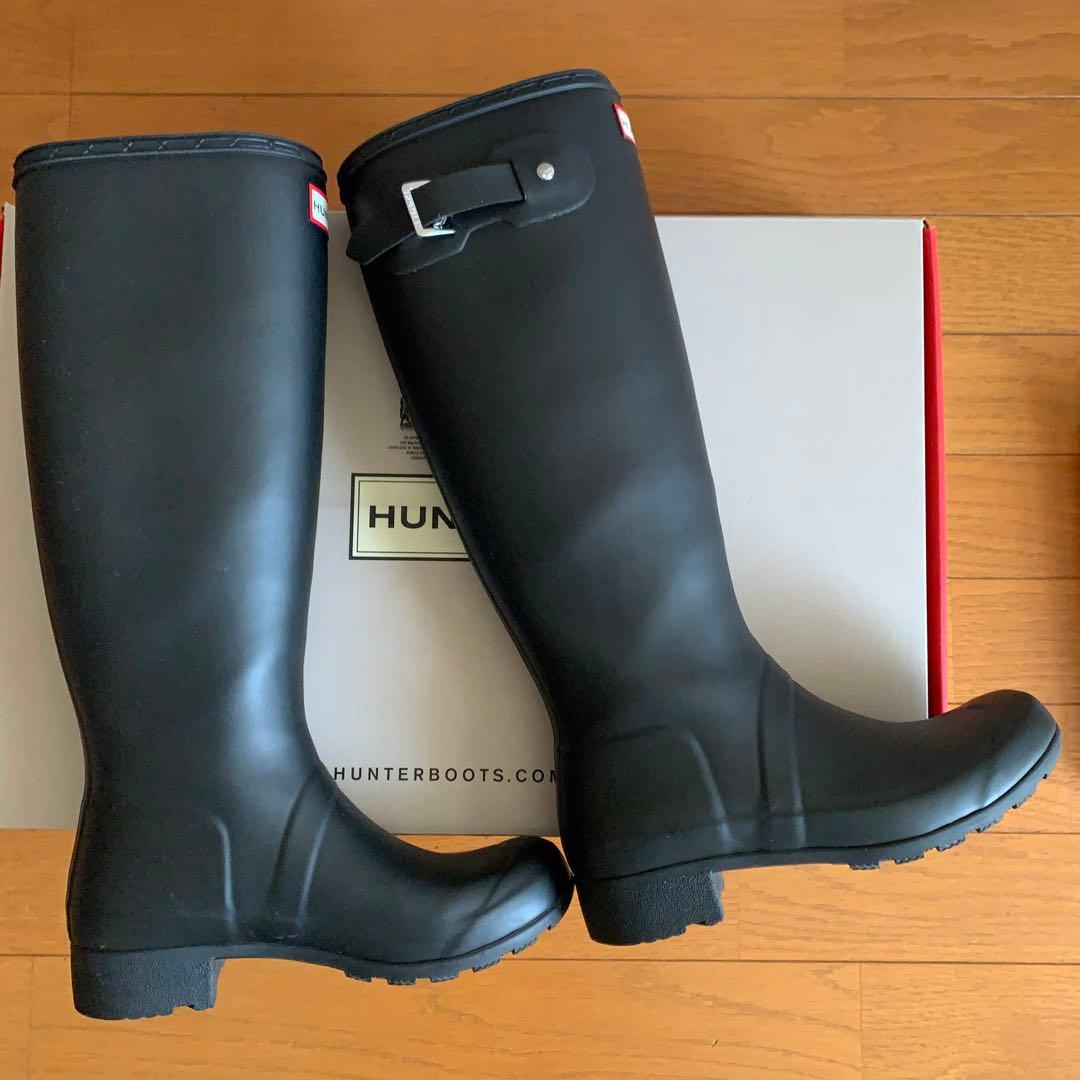 【美品】HUNTER ハンター レインブーツ 長靴 黒 UK3 / EU36