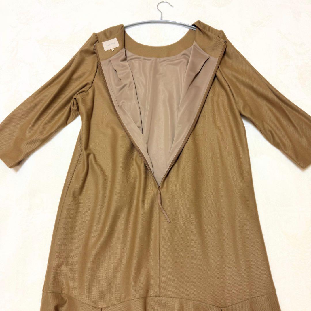 【ローズティアラ】美品 大きいサイズ 46ワンピース チュニック リボン ウール