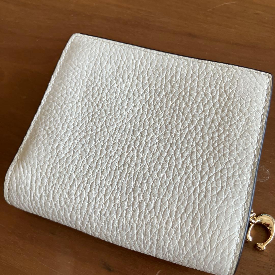 新品未使用二つ折り財布 COACH レザー C2862 IMCHK 1 ホワイト