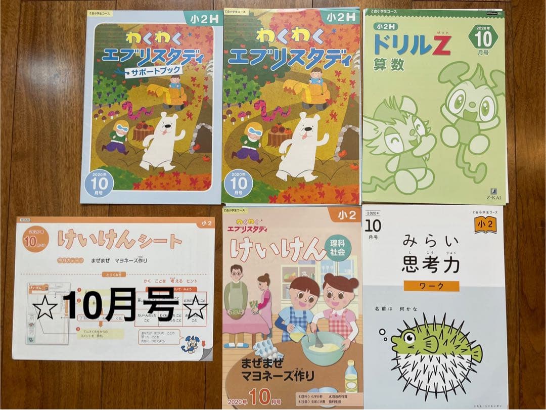Z会　通信教育　小学２年　1年分　未記入　裁断済