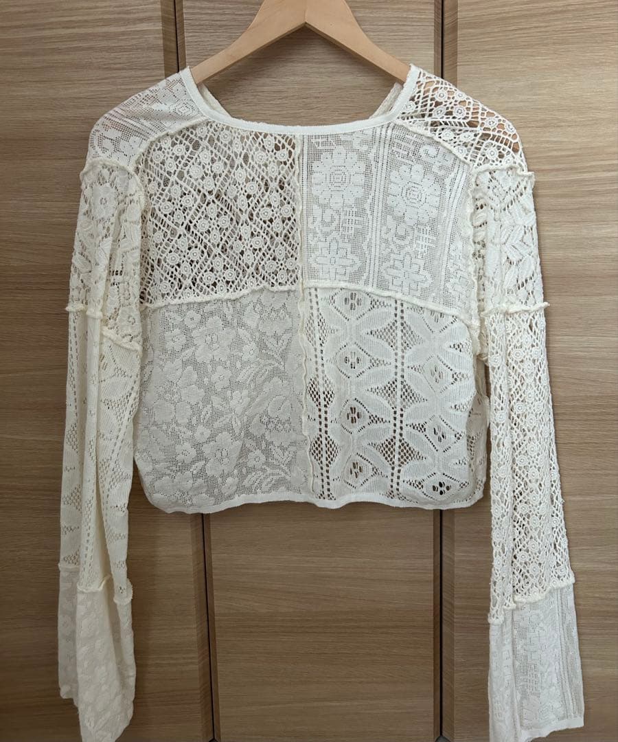 anuke Patchwork Lace Cardigan ホワイト