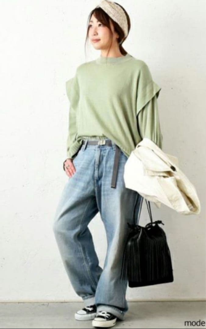 hughug　Ordinary fits　ベルト付きデニムパンツ　00