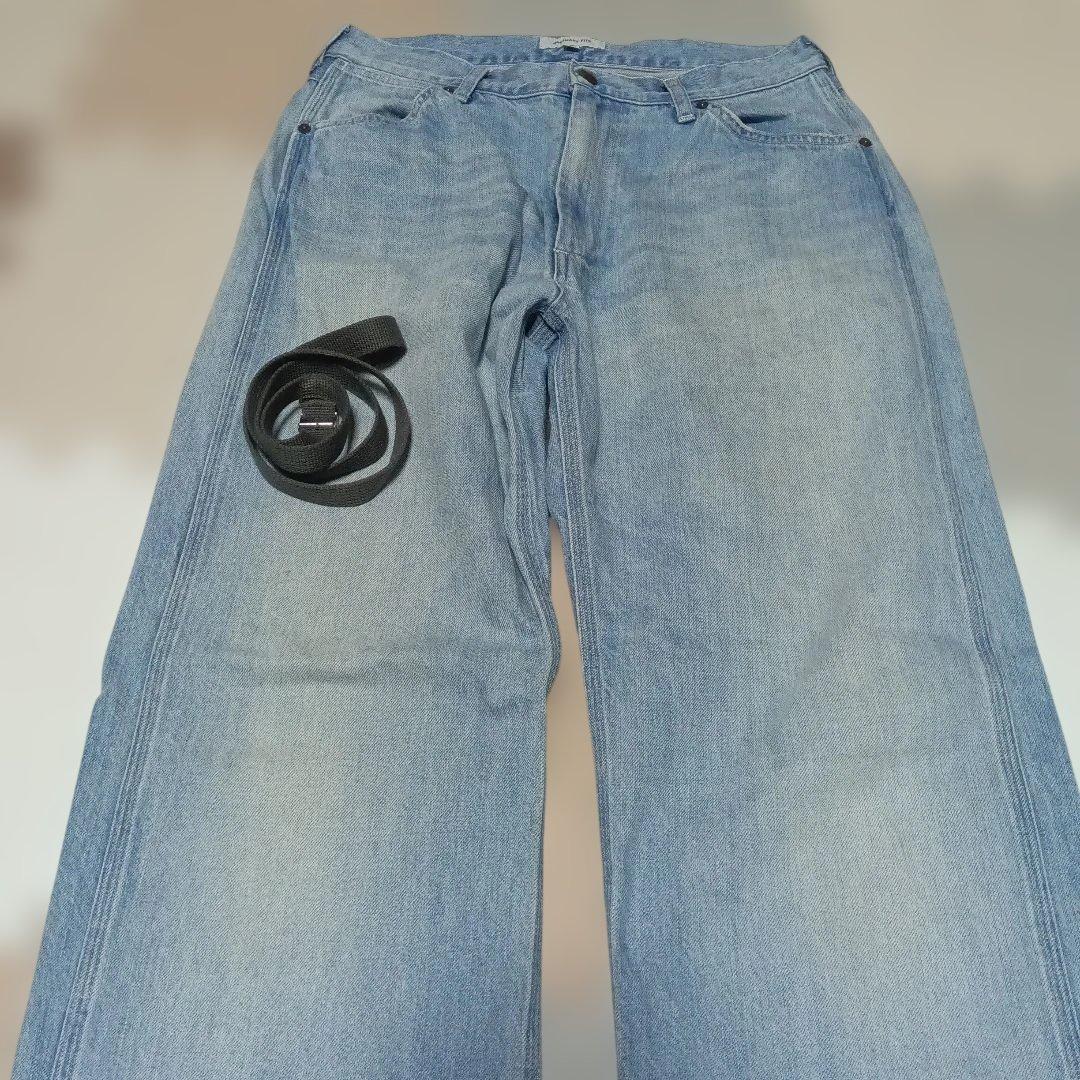 hughug　Ordinary fits　ベルト付きデニムパンツ　00