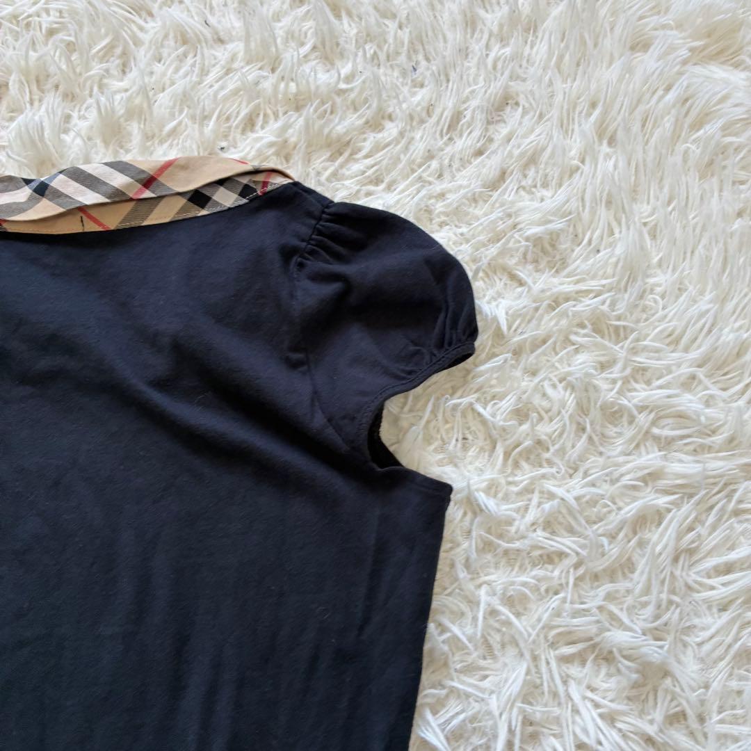 バーバリーブルーレーベル　半袖　Tシャツ　Mサイズ　黒　ボウタイ　ノバチェック