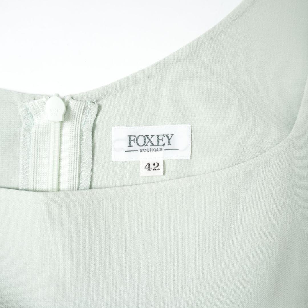 美品 FOXEY BOUTIQUE フレアワンピース グリーン 42*BD583