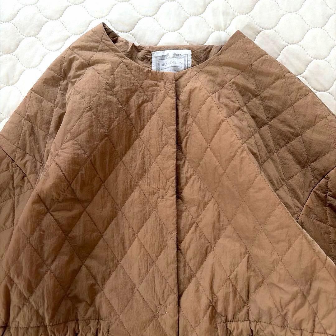 【美品】定価3.5万✴︎BEARDSLEY バルーン袖キルトコート　キャメル