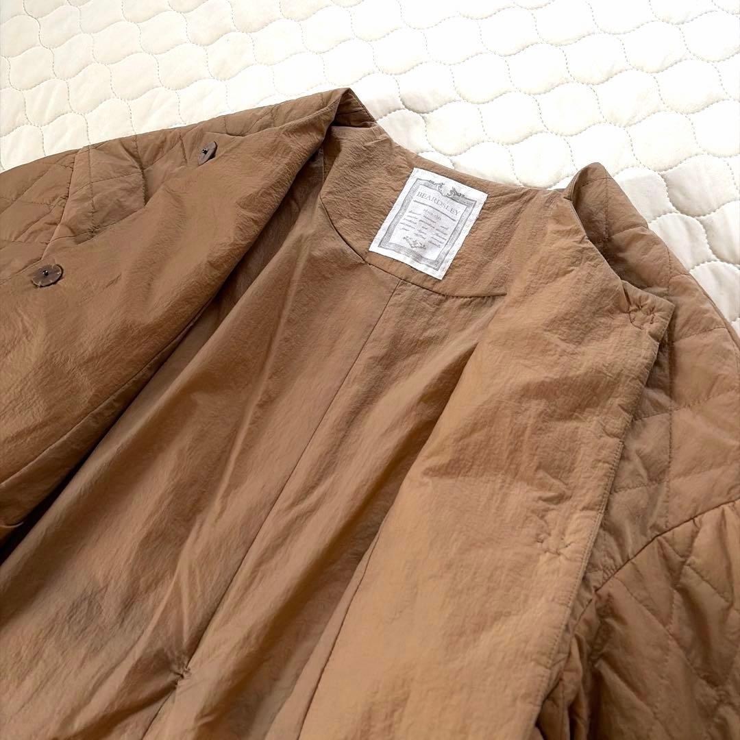 【美品】定価3.5万✴︎BEARDSLEY バルーン袖キルトコート　キャメル