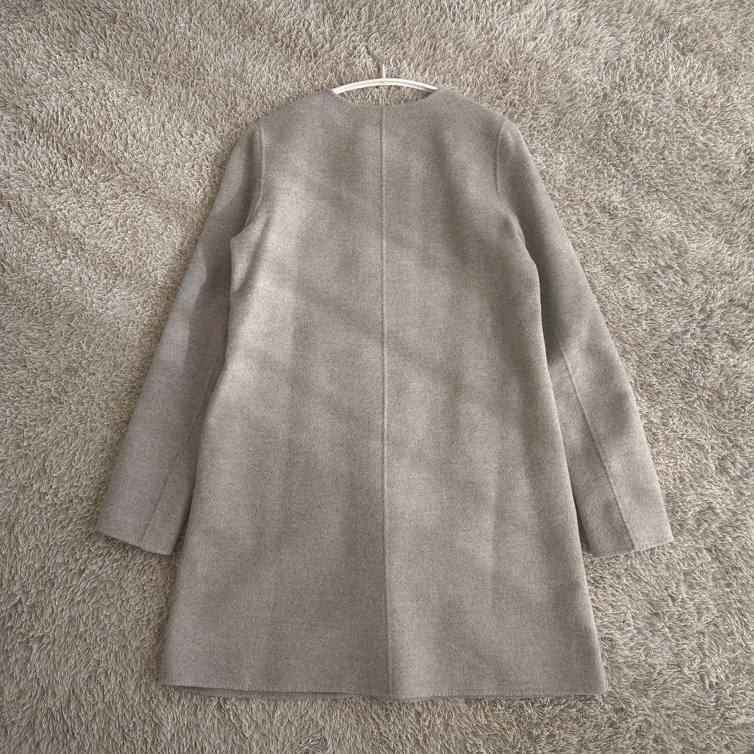 Theory セオリー ウールカシミヤノーカラーコート グレー P ロングコート