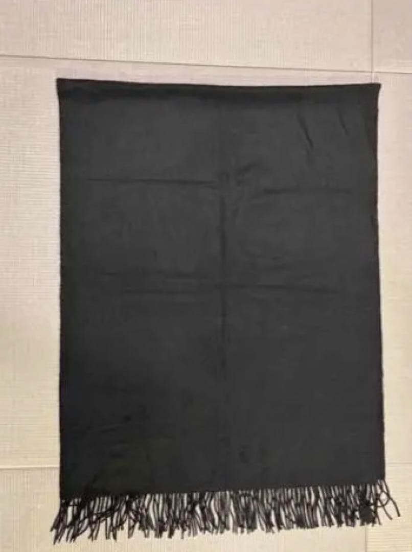 高級 ジバンシー 大判 ストール マフラー フリンジ カシミヤ100% ブラック