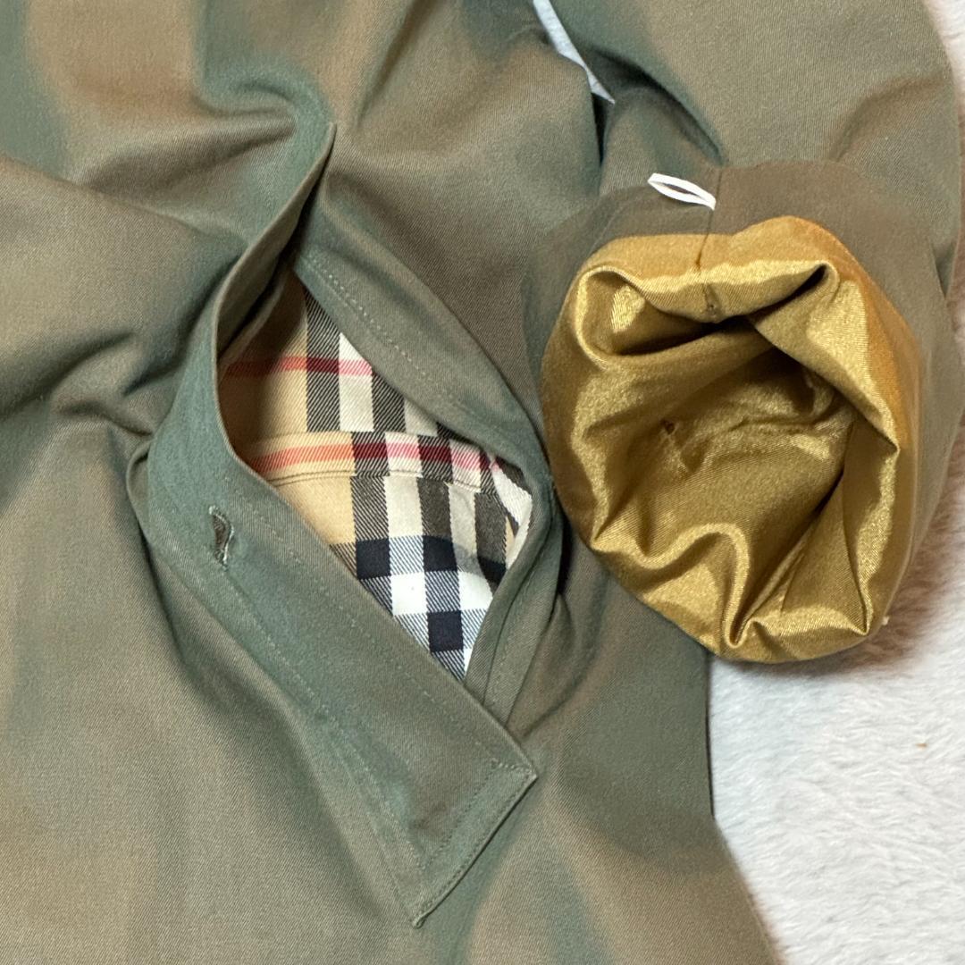 希少 BURBERRY 玉虫色 トレンチコート ノバチェック レディースL