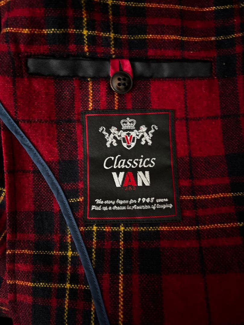 VAN JACKET タータンチェックジャケット　Lサイズ