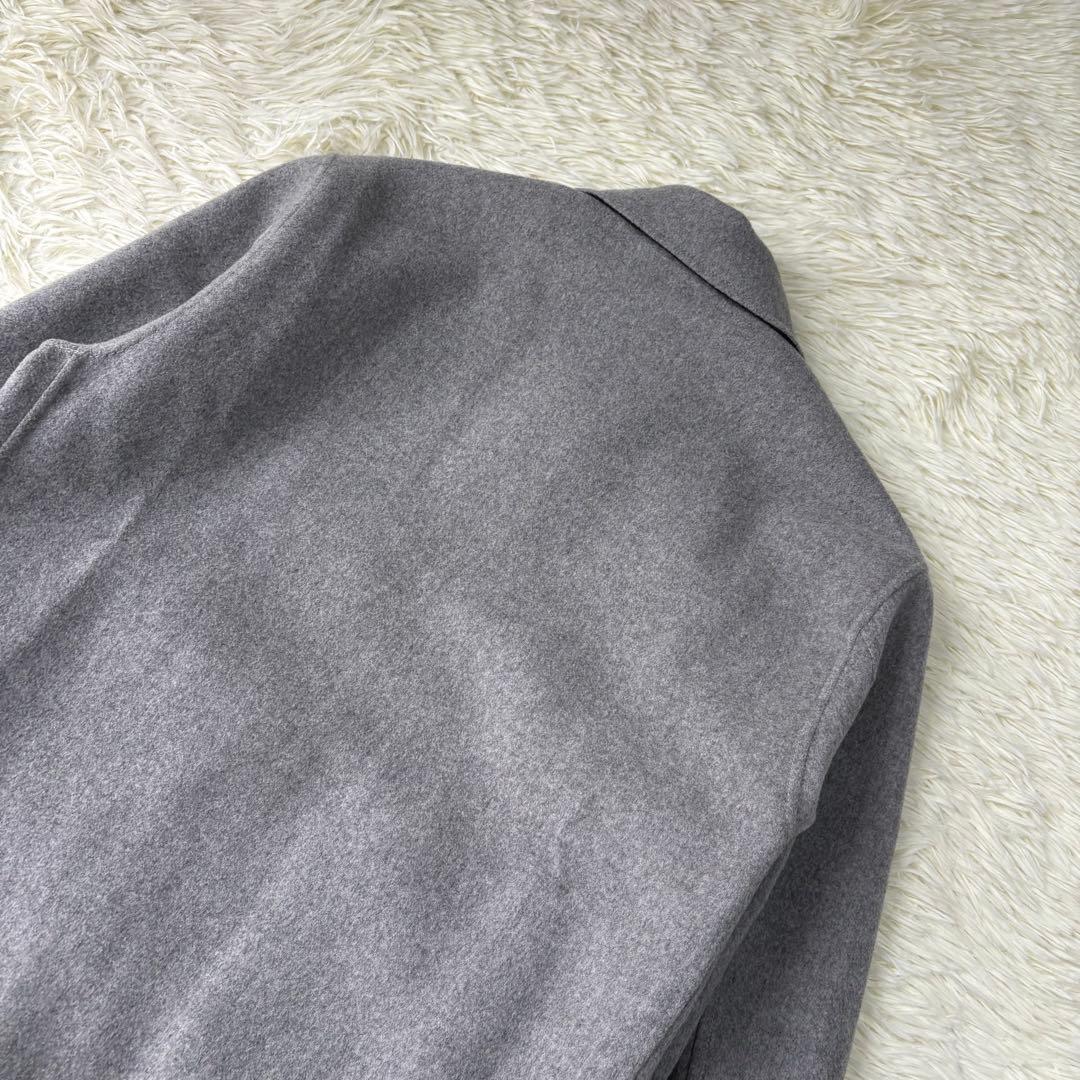美品 Theory ウールカシミヤリバーシブルブルゾン ジャケット グレー 紺