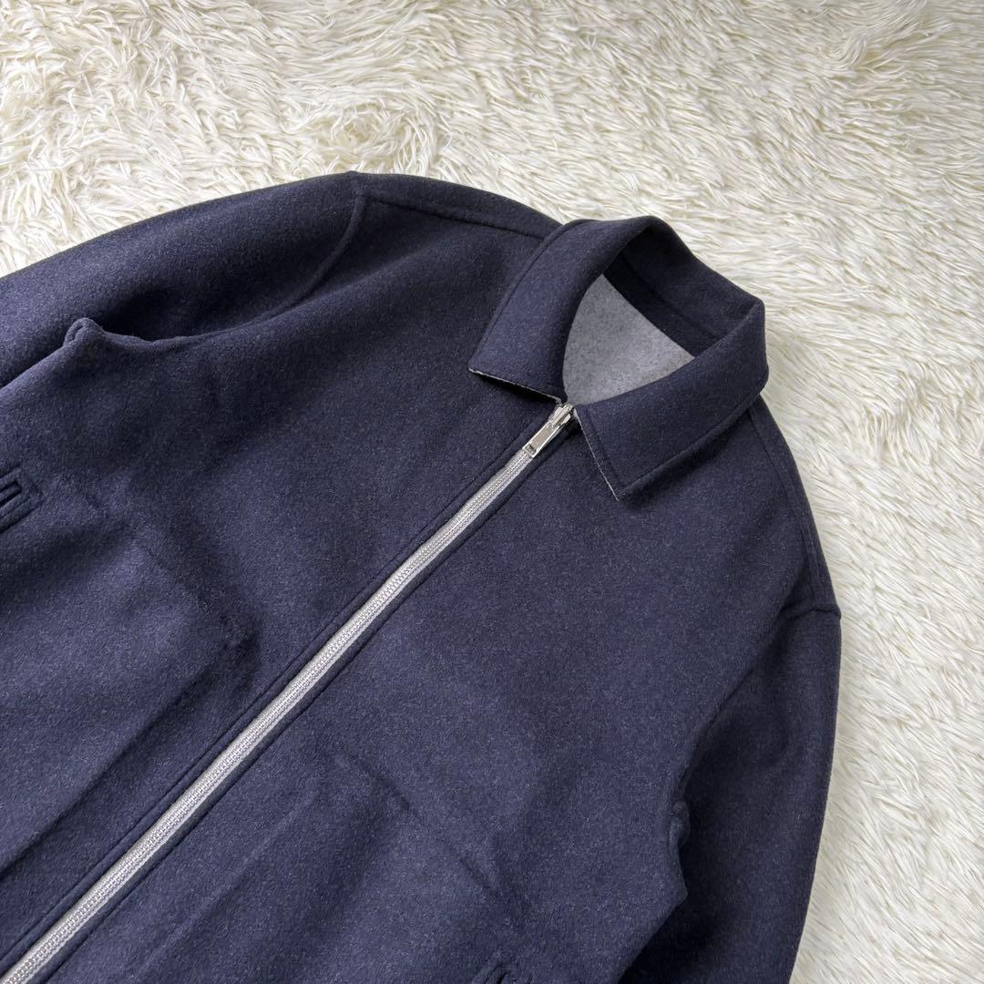 美品 Theory ウールカシミヤリバーシブルブルゾン ジャケット グレー 紺