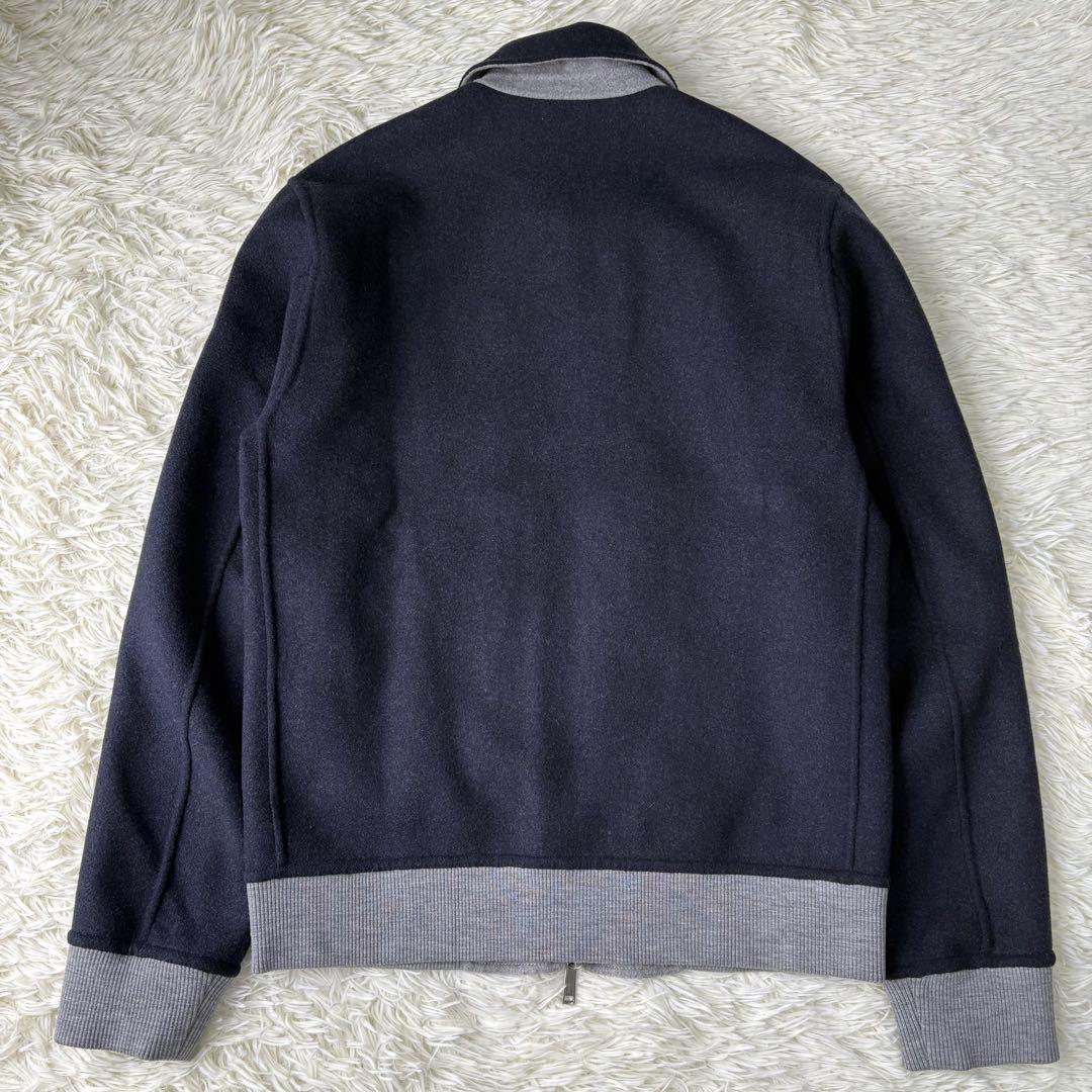 美品 Theory ウールカシミヤリバーシブルブルゾン ジャケット グレー 紺
