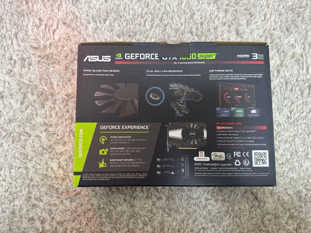 グラフィックボード・グラボ・ビデオカード ASUS Phoenix GeForce GTX 1660 SUPER