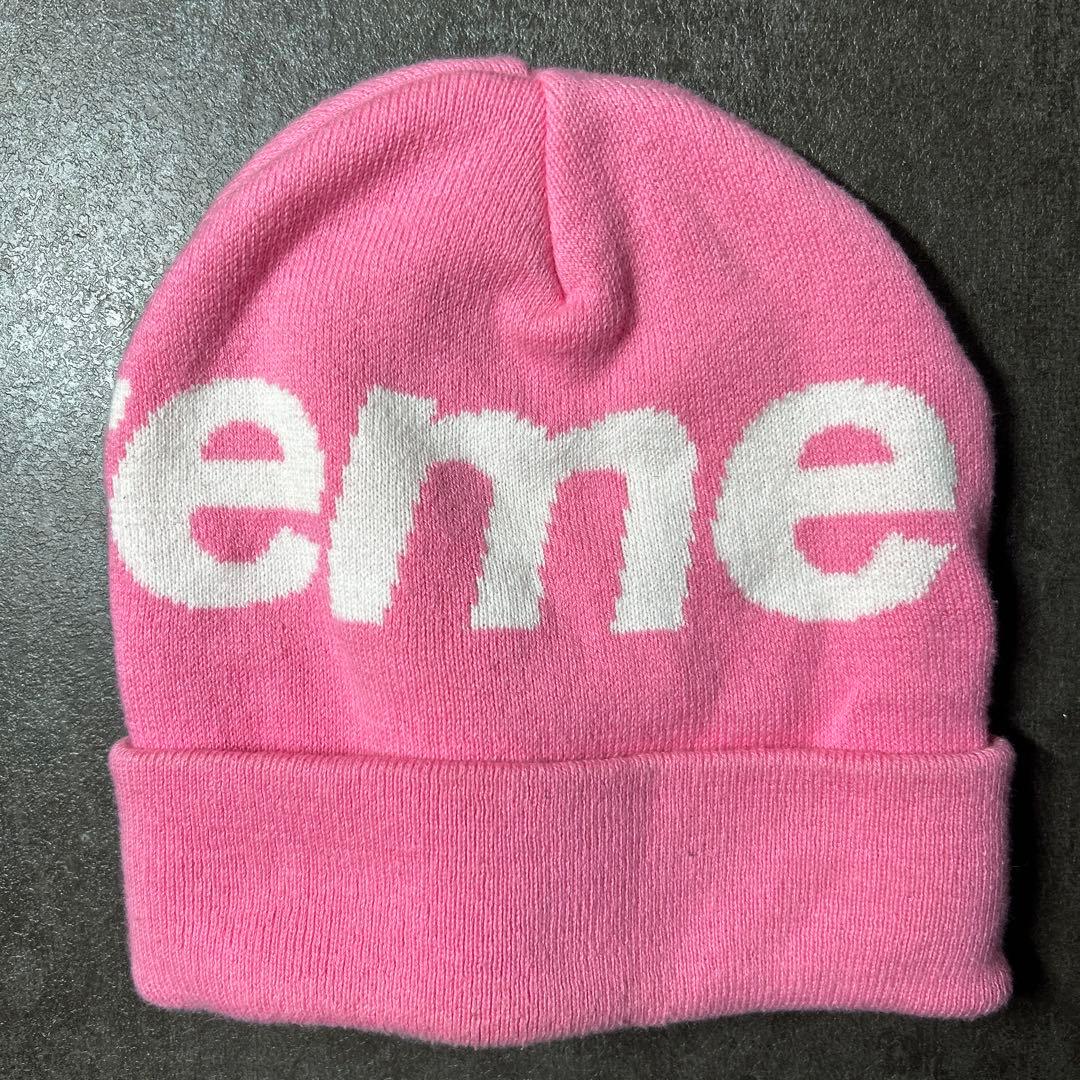 Supreme Big Logo Beanie pink ピンク
