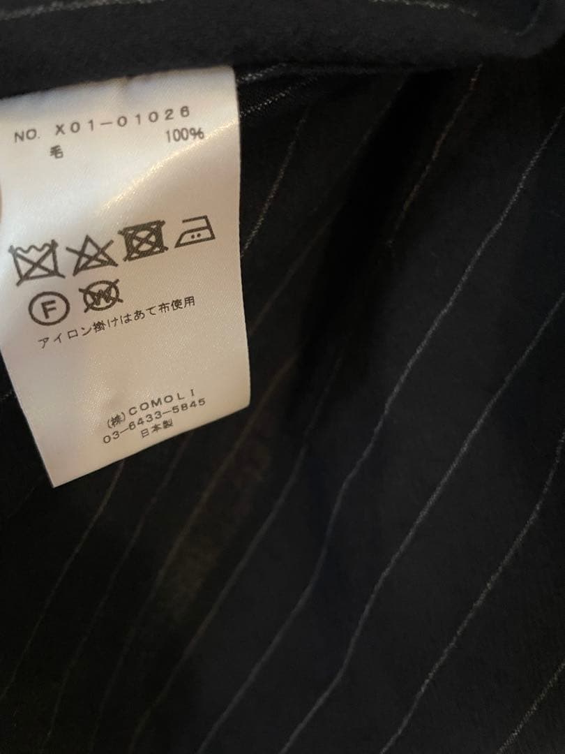 23SS COMOLI ネイビー ウールストライプ ジャケット　2