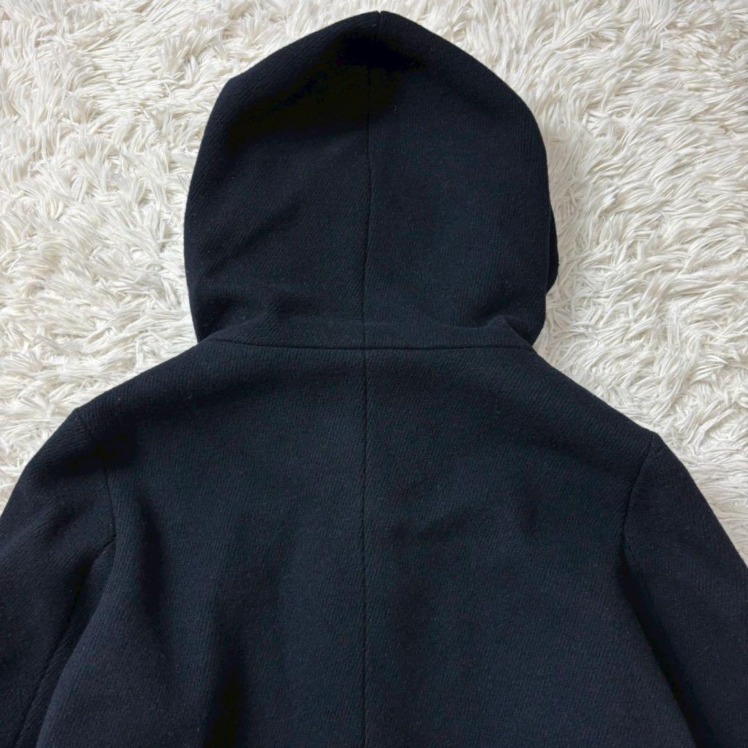 【美品】A day in the life フーデッドコート 40 ロング丈　紺