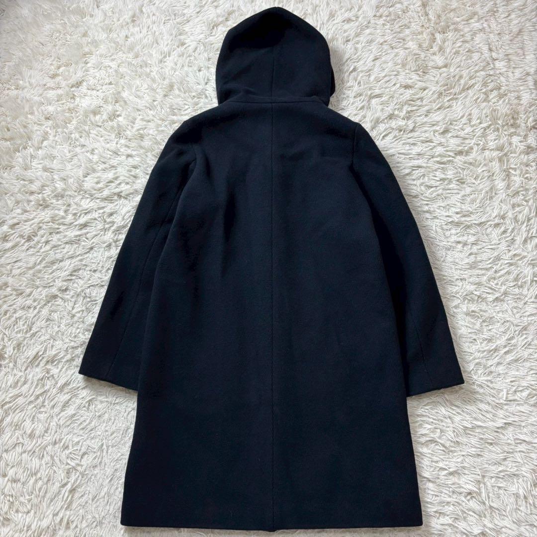 【美品】A day in the life フーデッドコート 40 ロング丈　紺